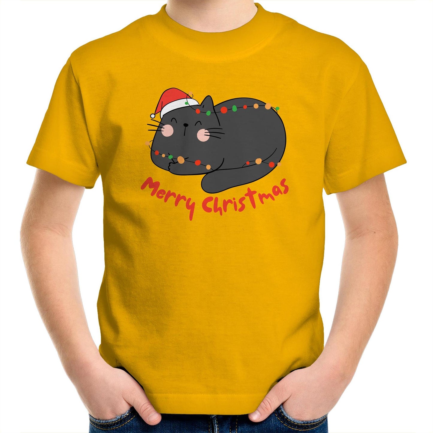 Cat Merry Christmas - Kids Youth T-Shirt