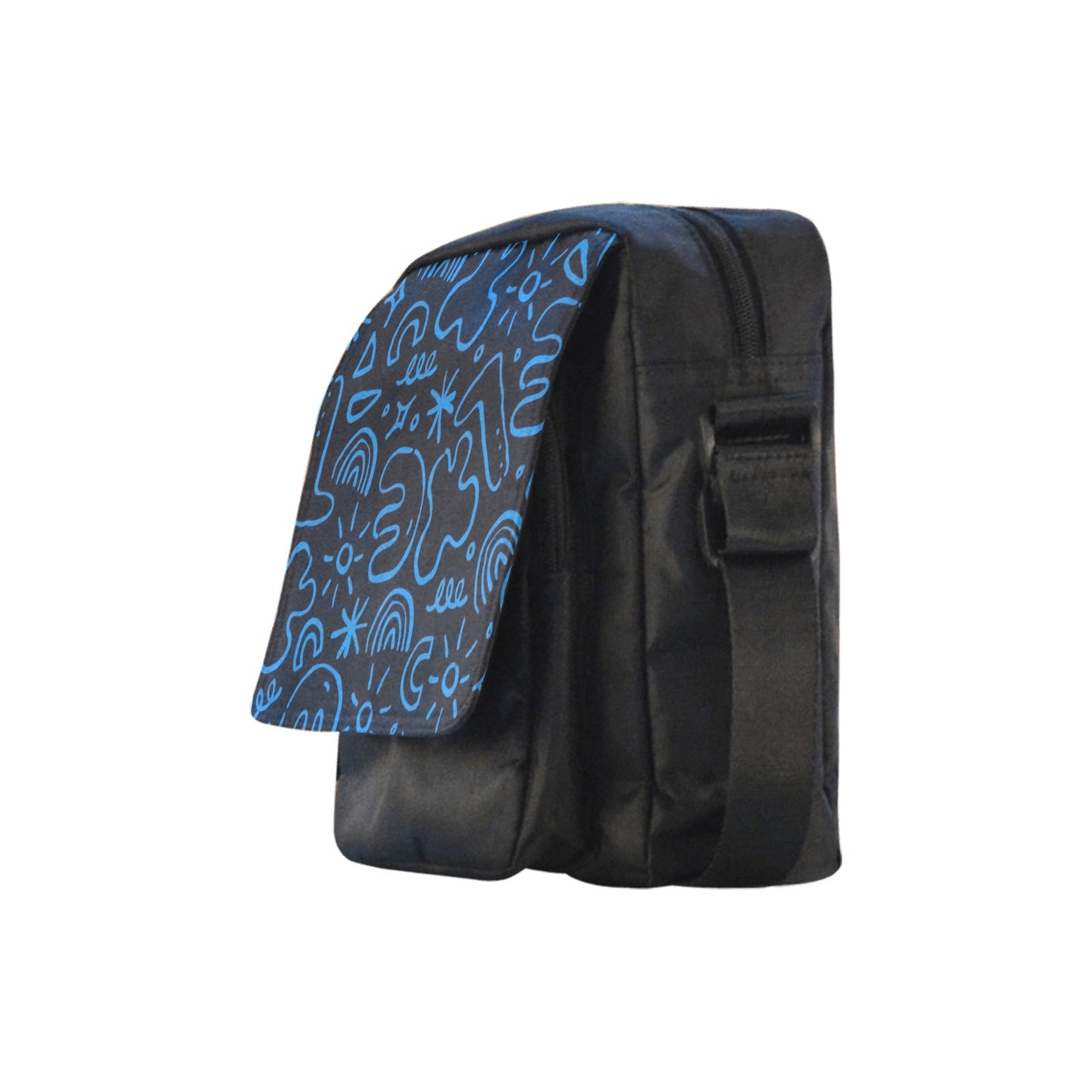 Blue Squiggle - Crossbody Nylon Bag Crossbody Bags Printed Offshore