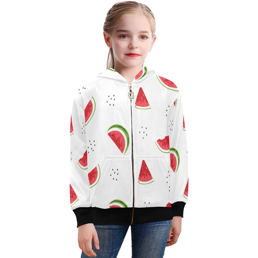 Watermelon - Senior Girls Zip Up Hoodie