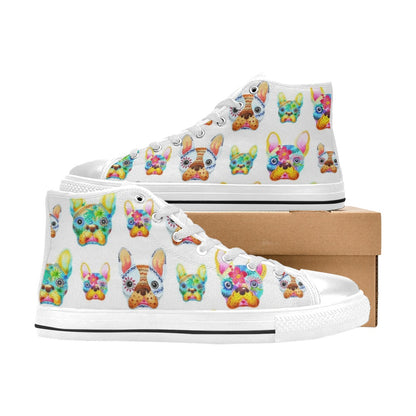 French Bulldog - Women's High Top Canvas Shoes