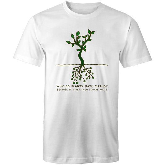 Square Roots, Maths - Mens T-Shirt White Mens T-shirt Maths Printed In Australia