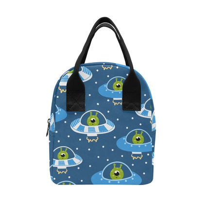 Cute Aliens in UFOs - Lunch Bag