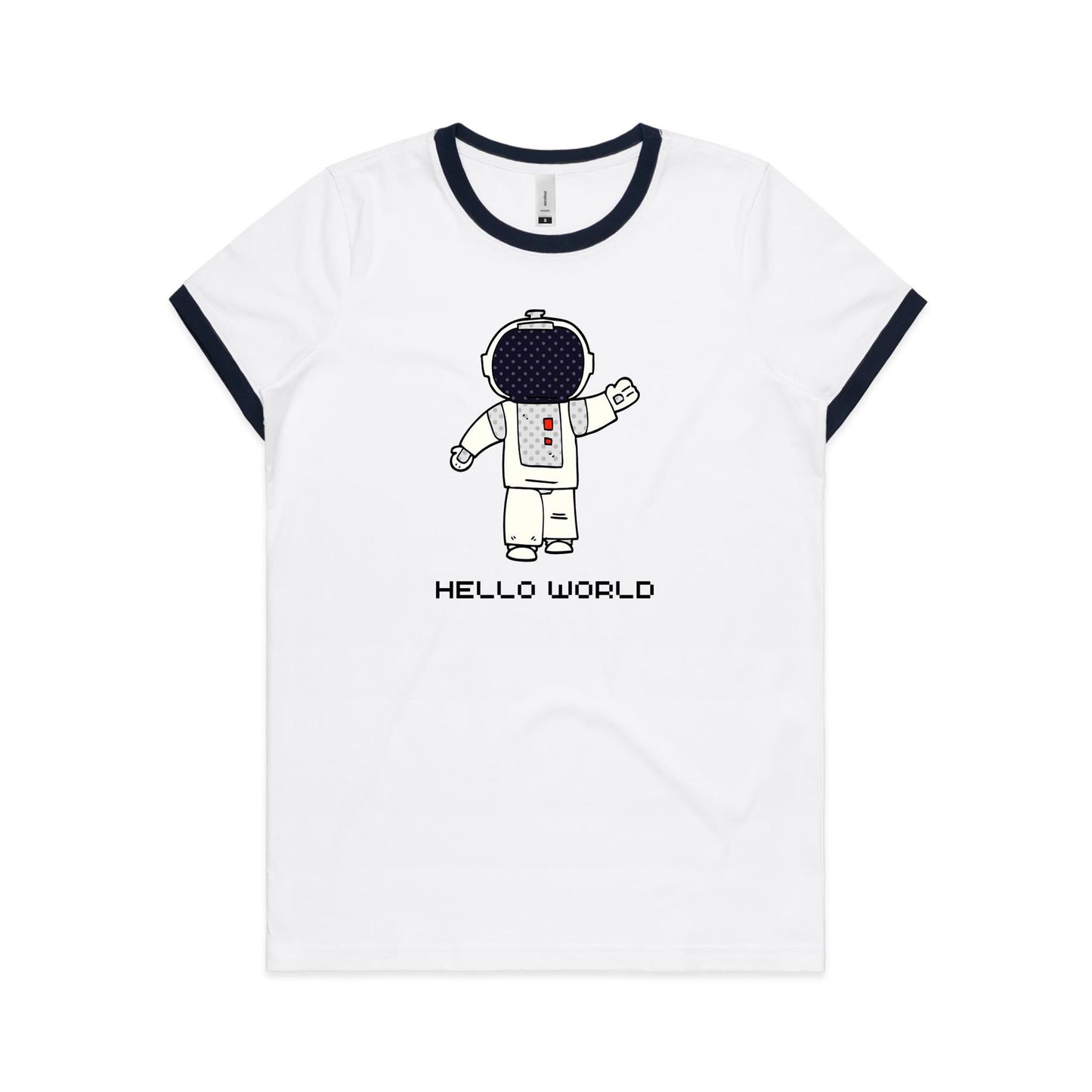 Astronaut, Hello World - Women's Ringer Tee