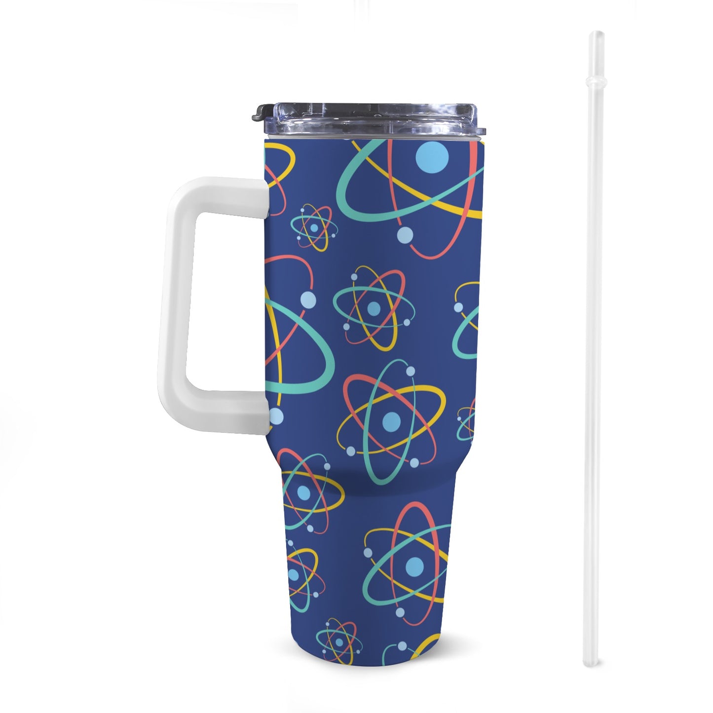 Atoms - 40oz Tumbler with White Handle