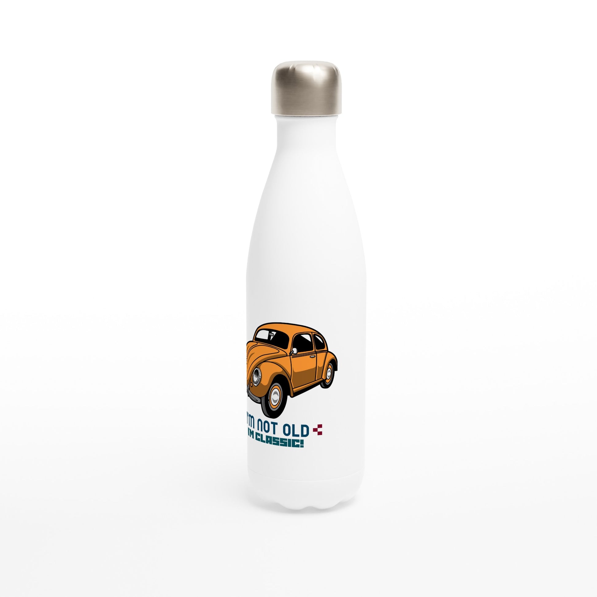 I'm Not Old, I'm Classic, Car - White 17oz Stainless Steel Water Bottle White Water Bottle Globally Fulfilled Retro