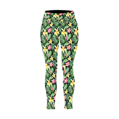 Frangipani - Womens High Waist Leggings (Sizes 16-22)