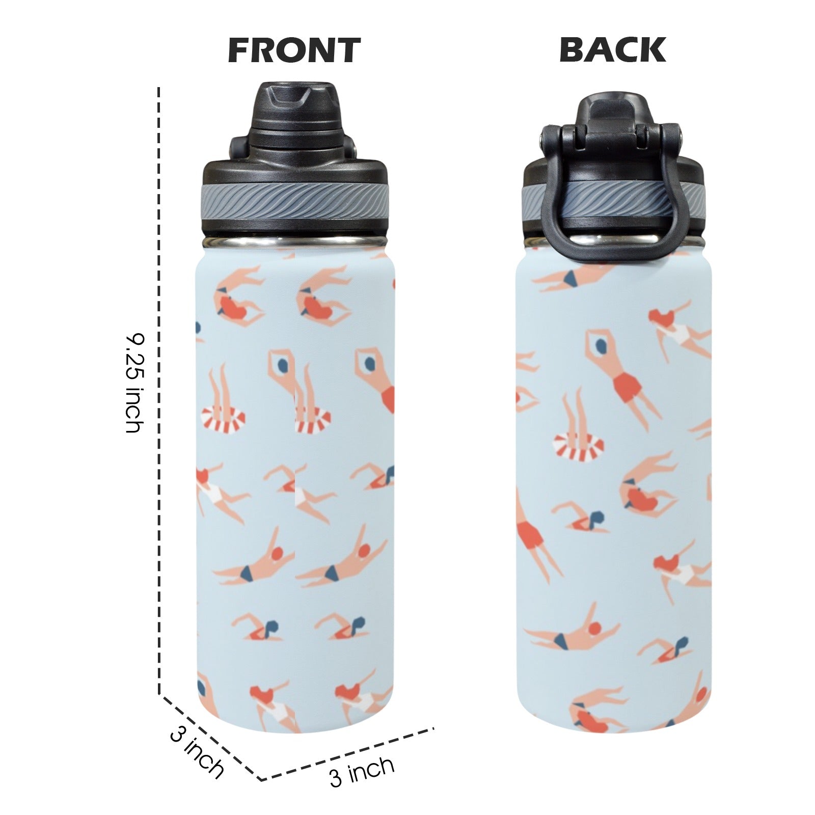 Summer Swim - Insulated Water Bottle with Dual-Use Lid (18oz) Insulated Water Bottle with Dual-Use Lid (18oz) Printed Offshore