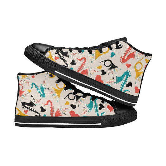 Horn Section - Women's High Top Canvas Shoes