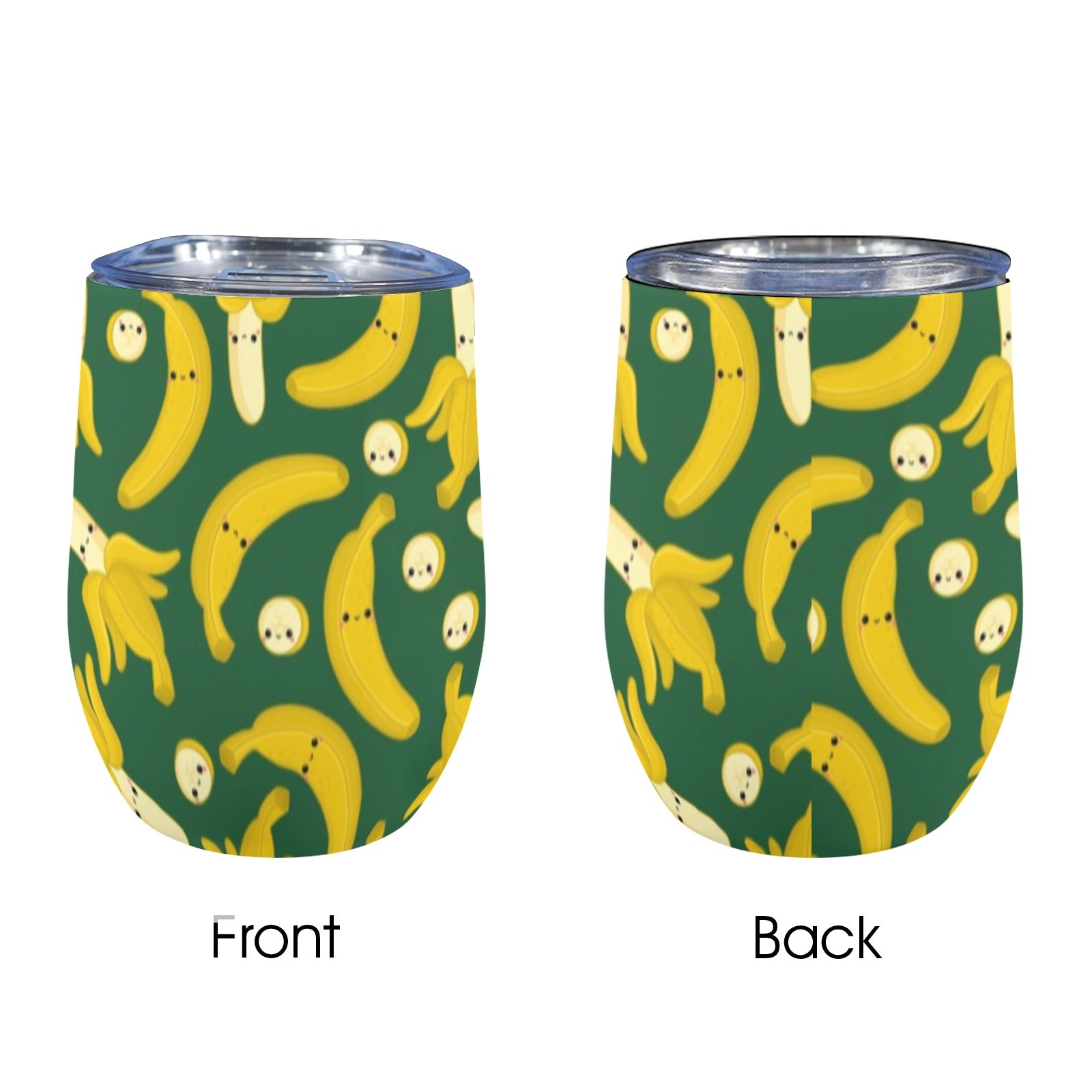 Happy Bananas - 12oz Wine Tumbler 12oz Wine Tumbler Food Printed Offshore