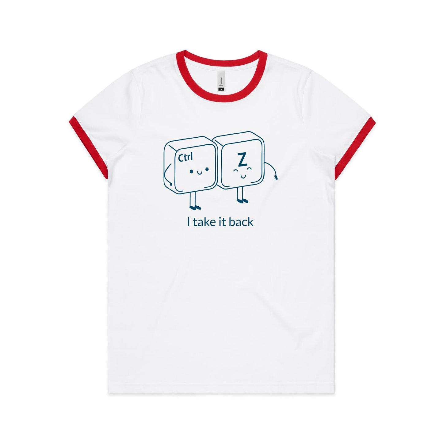 Ctr Z, I Take It Back, Computer Keyboard - Women's Ringer Tee