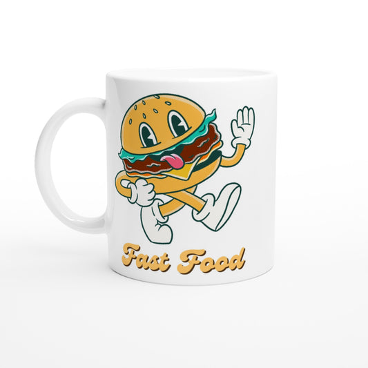 Fast Food - White 11oz Ceramic Mug Default Title White 11oz Mug food Globally Fulfilled Retro