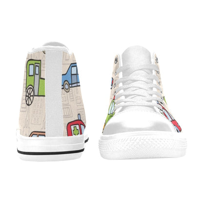 Kids Cars - Kids High Top Canvas Shoes