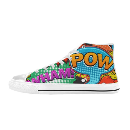 Comic Book 2 - Kids High Top Canvas Shoes