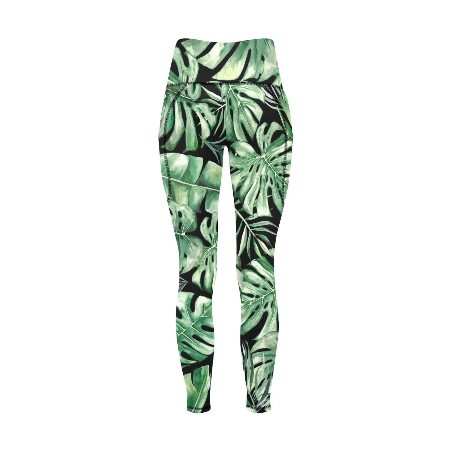 Jungle Leaves - Women's Leggings with Pockets