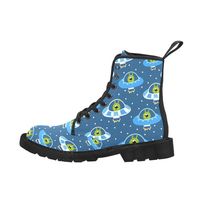 Cute Aliens in UFOs - Martin Boots for Men (Black)