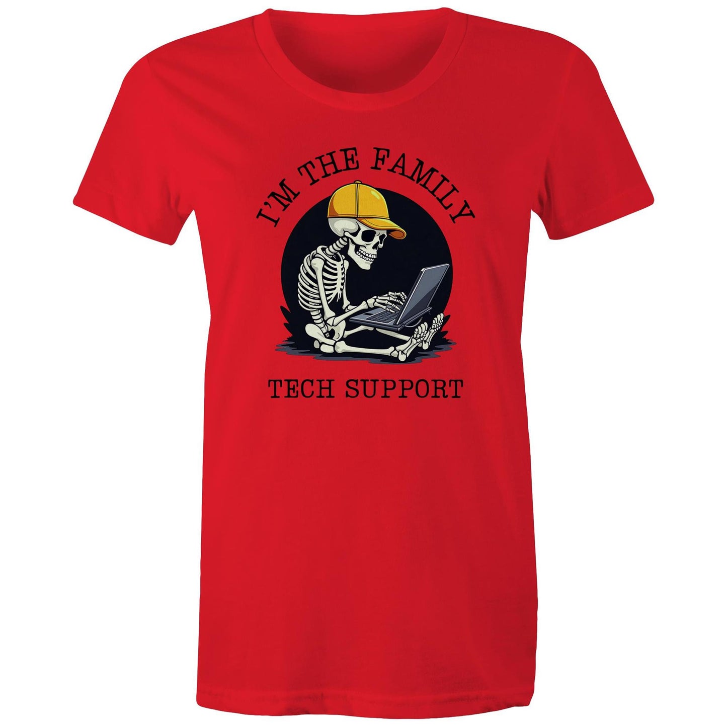 I'm The Family Tech Support - Womens T-shirt Red Womens T-shirt Printed In Australia Tech