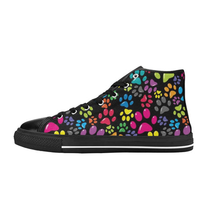 Dog Paws - Women's High Top Canvas Shoes