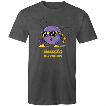 Music Moves Me, Earbuds - Mens T-Shirt Asphalt Marle Mens T-shirt Music