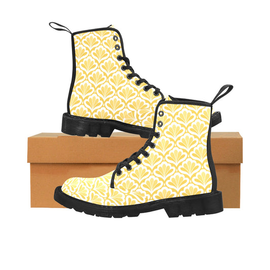 Yellow Pattern - Martin Boots for Women (Black)