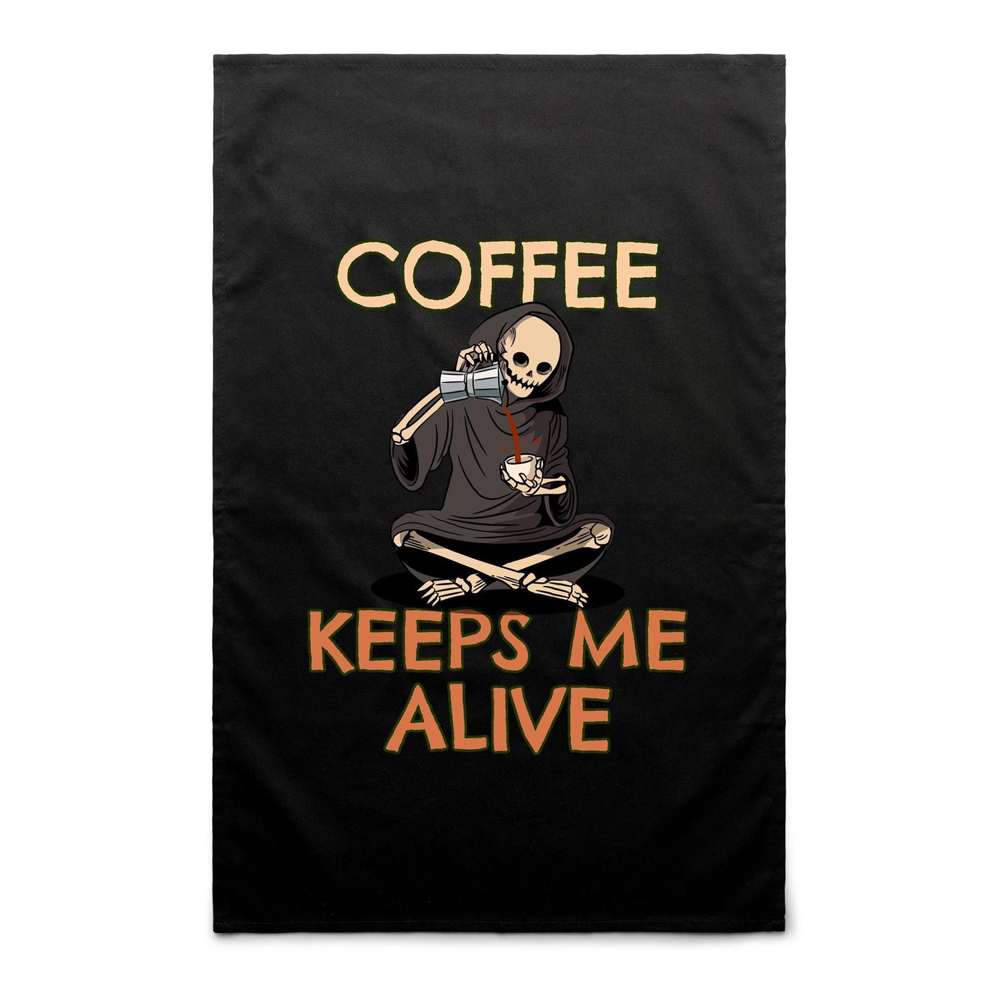 Coffee Keeps Me Alive, Skeleton - AS Colour Tea Towel