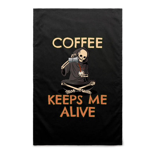 Coffee Keeps Me Alive, Skeleton - AS Colour Tea Towel