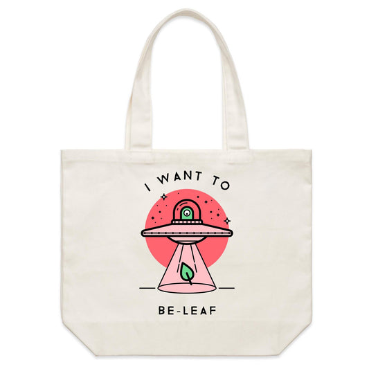 I Want To Be-Leaf, UFO - Shoulder Canvas Tote Bag Default Title Shoulder Tote Bag Sci Fi