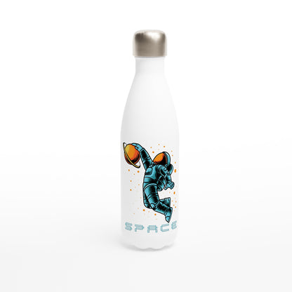 Astronaut Basketball - White 17oz Stainless Steel Water Bottle Default Title White Water Bottle Globally Fulfilled Space