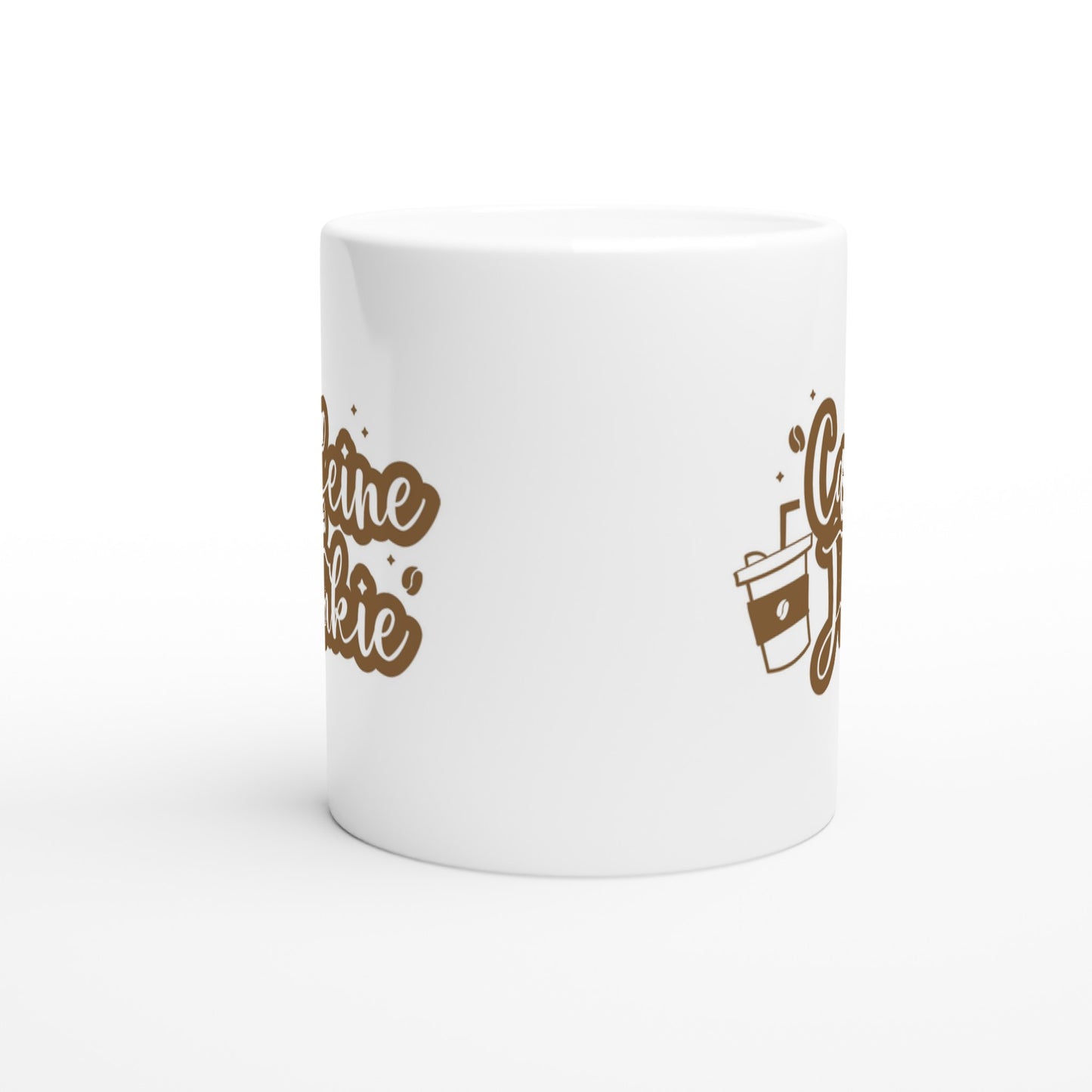 Caffeine Junkie - White 11oz Ceramic Mug White 11oz Mug Coffee Globally Fulfilled