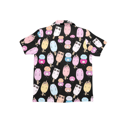 Cute Animal Ice Blocks - Junior Boys Hawaiian Shirt