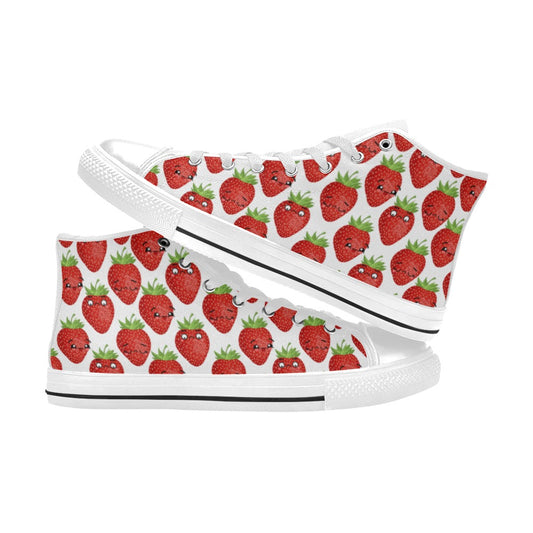 Strawberry Characters - Women's High Top Canvas Shoes