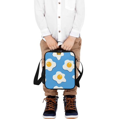 Fried Eggs - Crossbody Lunch Bag for Kids Kids Crossbody Lunch Bag, Single Sided Print Food Printed Offshore