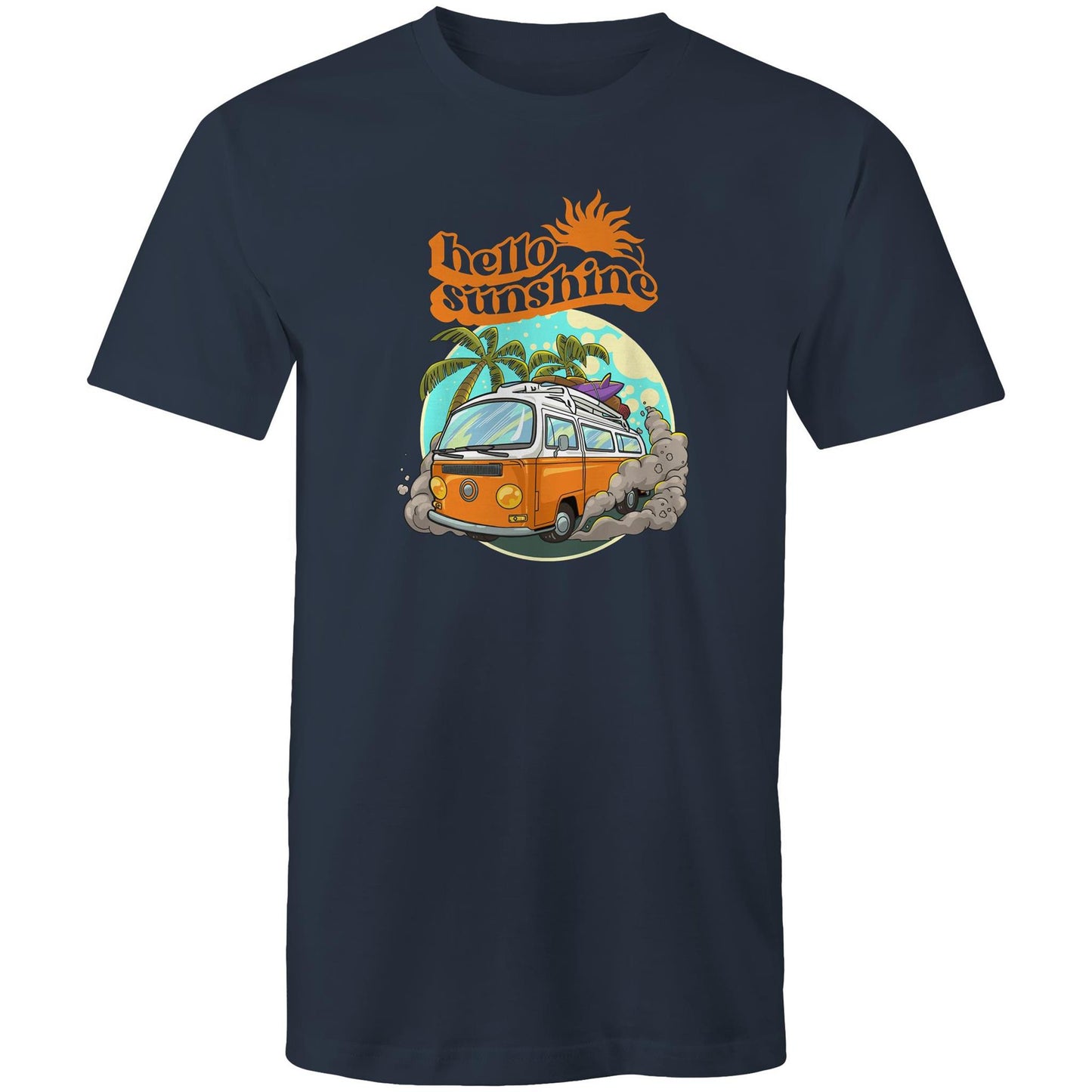 Hello Sunshine, Beach Van - Mens T-Shirt