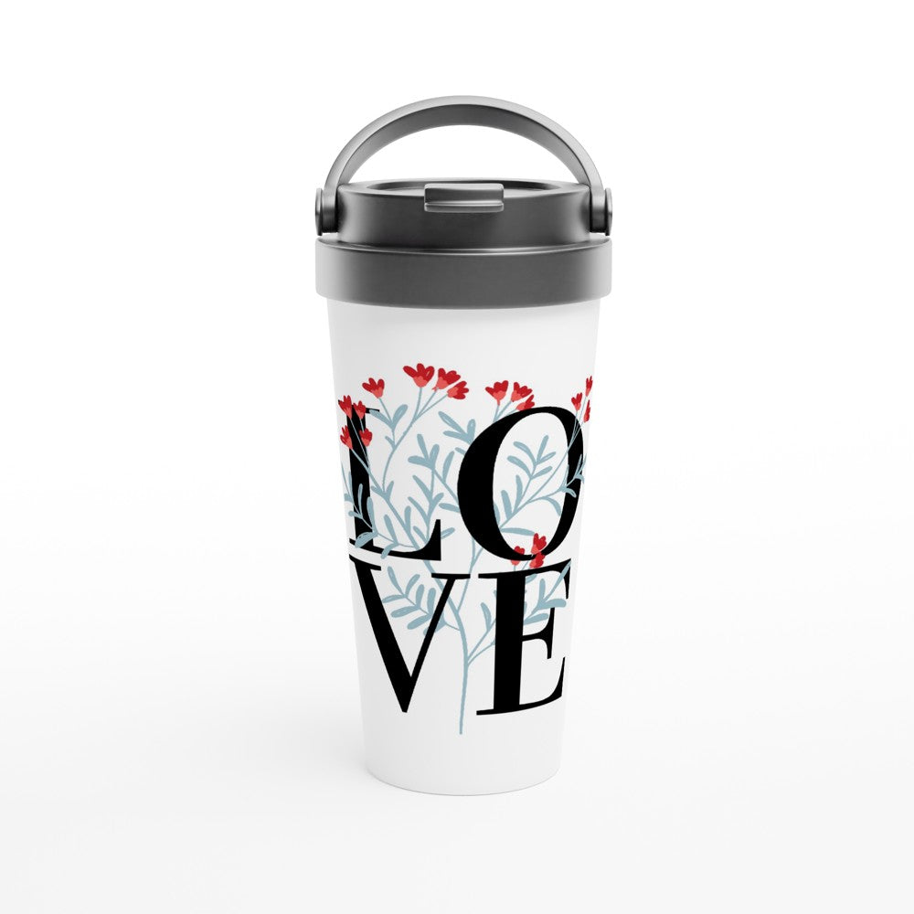 Love - White 15oz Stainless Steel Travel Mug Default Title Travel Mug Love
