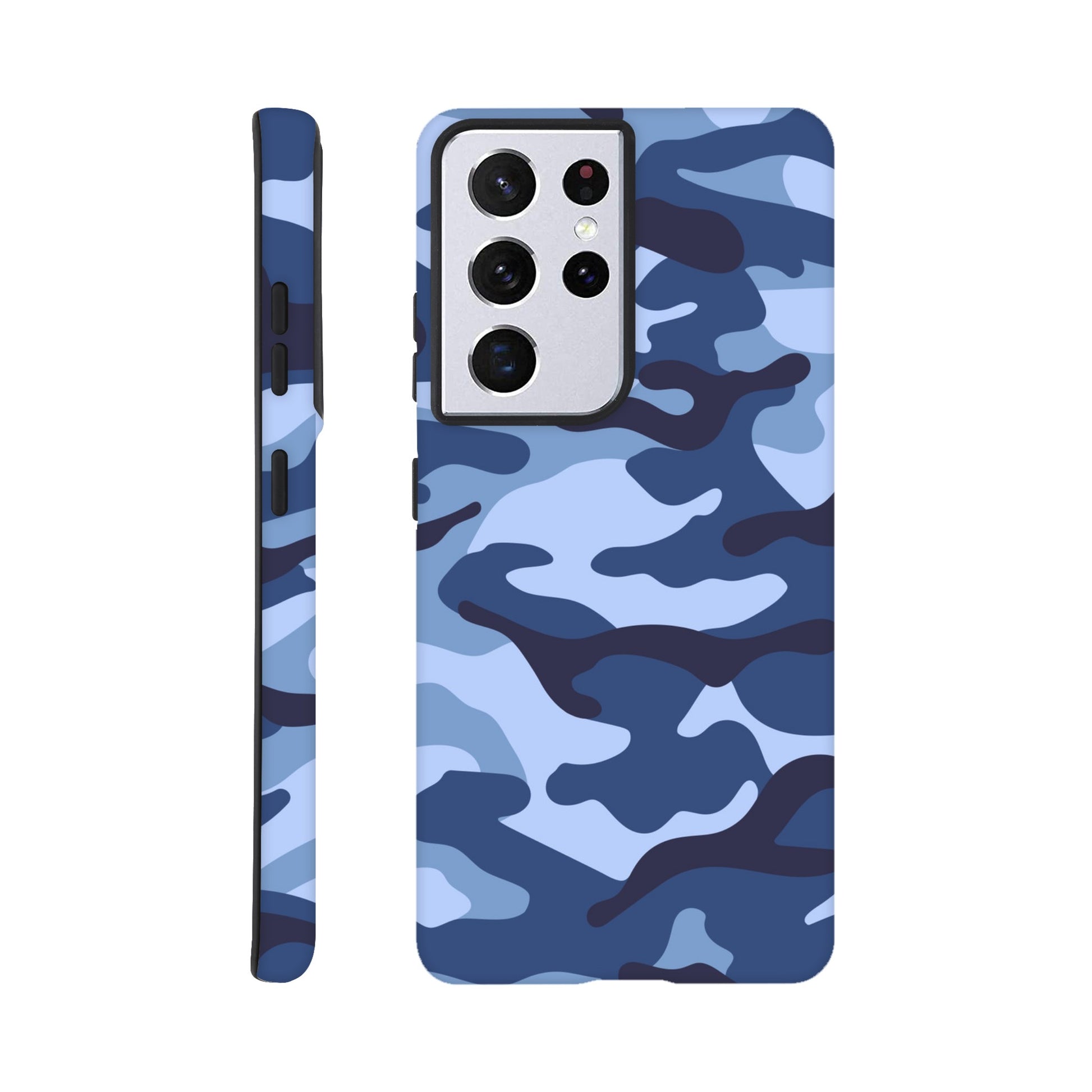 Blue Camouflage - Phone Tough Case Galaxy S21 Ultra Phone Case Globally Fulfilled