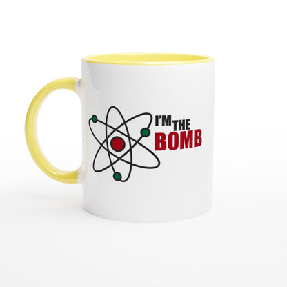 I'm The Bomb, Atom - White 11oz Ceramic Mug with Colour Inside Ceramic Yellow Colour 11oz Mug Globally Fulfilled Science