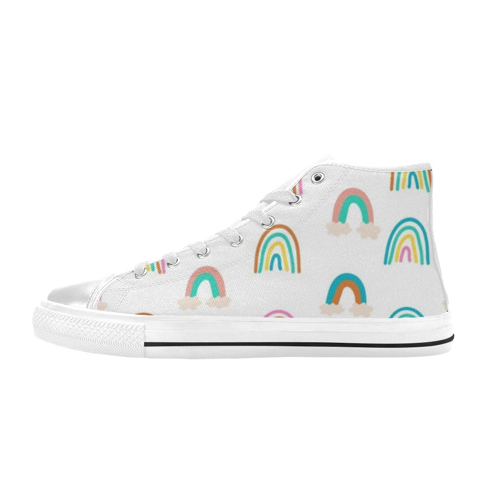 Cloud Rainbows - Kids' High Top Canvas Shoes