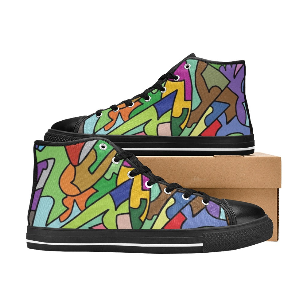 Bright Abstract - Men's High Top Canvas Shoes