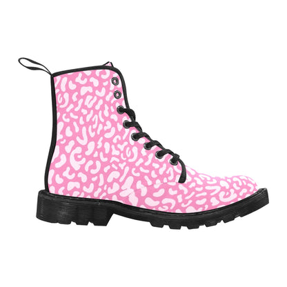 Pink Leopard - Martin Boots for Women (Black)