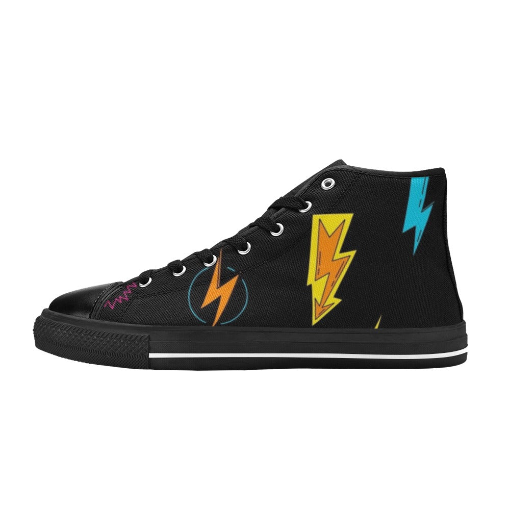 Fun Lightning - Kids High Top Canvas Shoes Kids High Top Canvas Shoes comic Printed Offshore