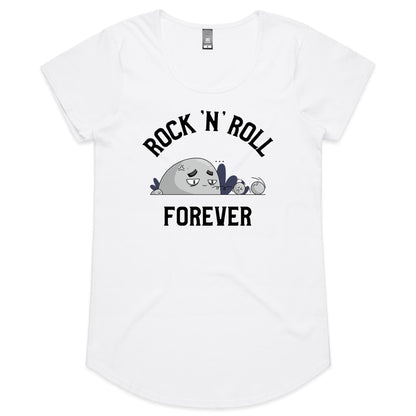 Rock 'N' Roll Forever - Womens Scoop Neck T-Shirt White Womens Scoop Neck T-shirt Music