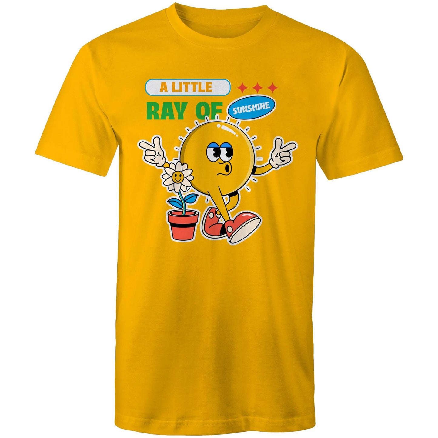 A Little Ray Of Sunshine - Mens T-Shirt Gold Mens T-shirt Retro Summer