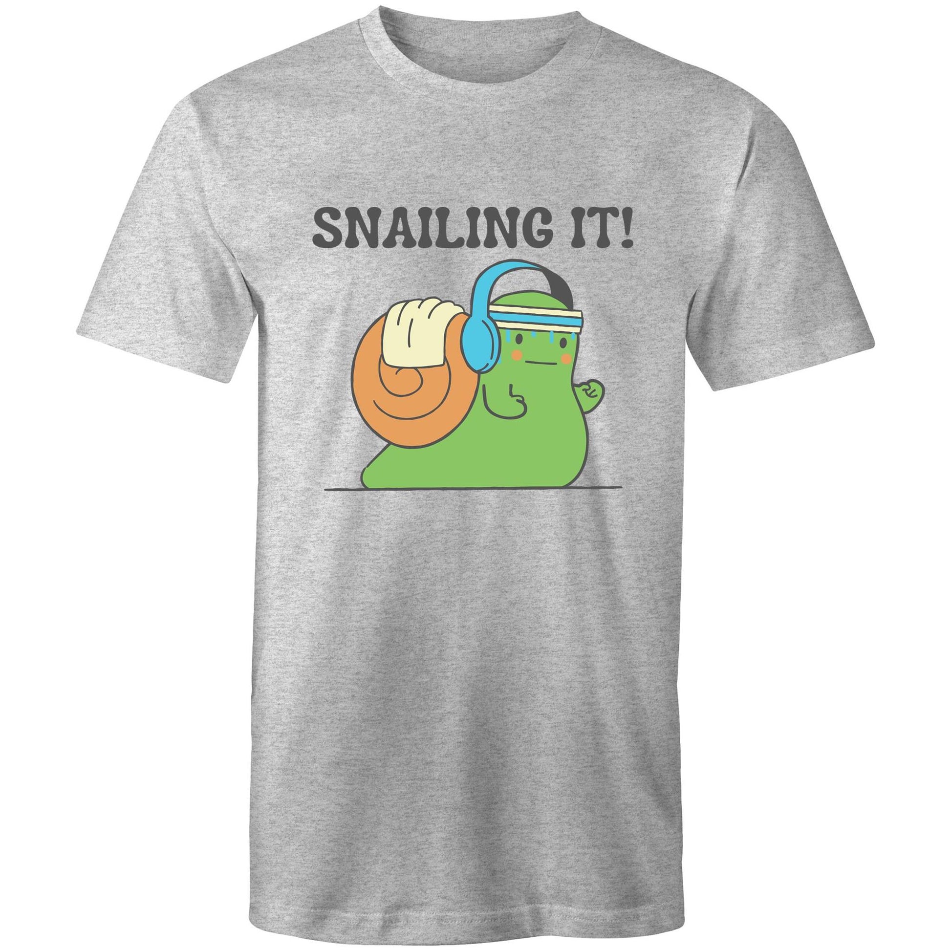 Snailing It - Short Sleeve T-shirt Grey Marle Fitness T-shirt