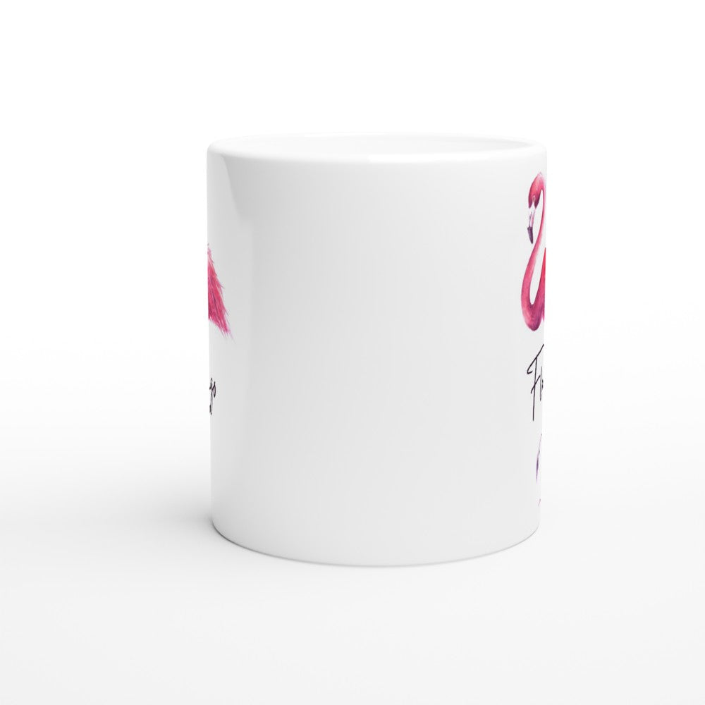 Flamingo - White 11oz Ceramic Mug White 11oz Mug animal