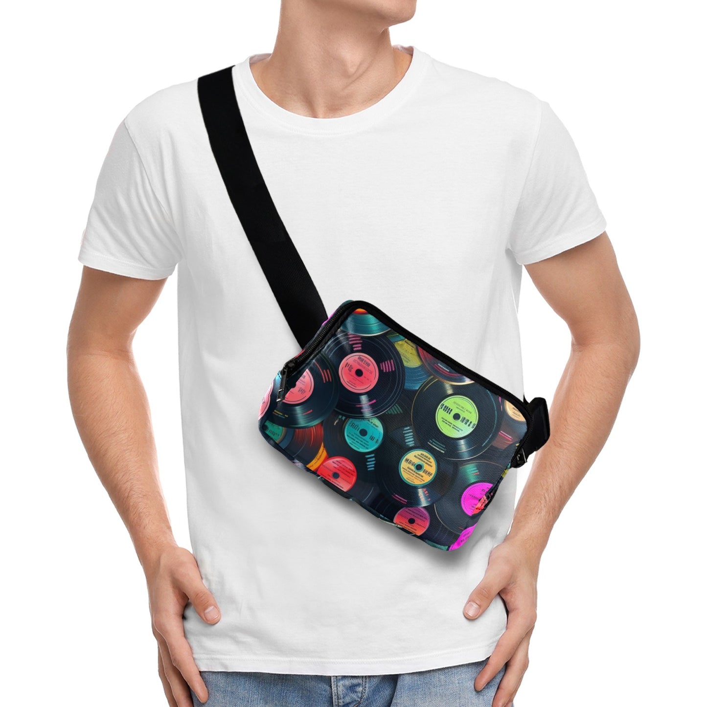 Retro Vinyl Records 2 - Belt Bag Belt Bag Music Printed Offshore Retro