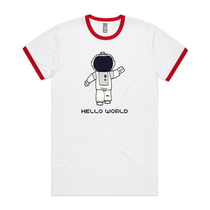 Astronaut, Hello World - Staple Ringer Tee