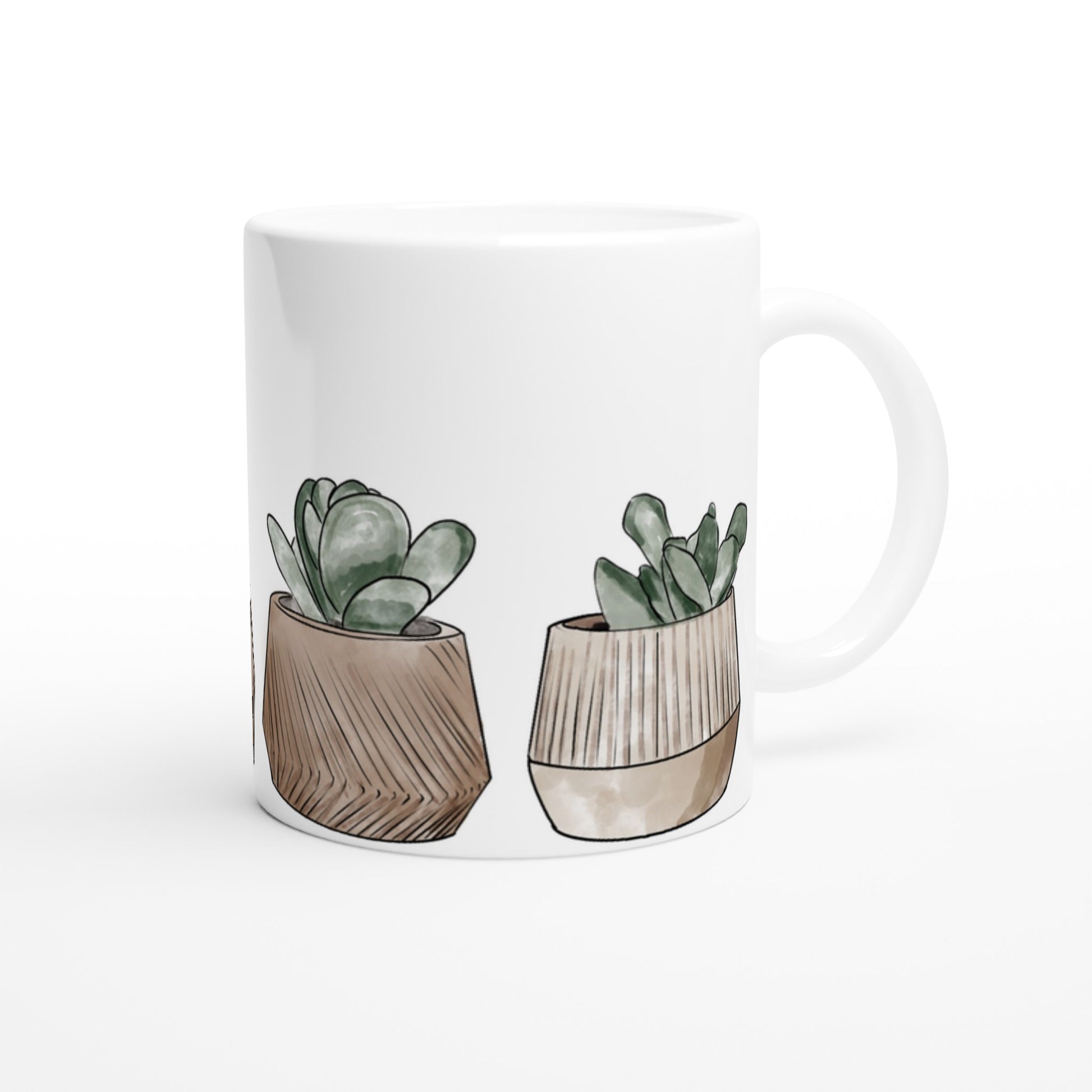 Plants In Pots - White 11oz Ceramic Mug White 11oz Mug Globally Fulfilled Plants