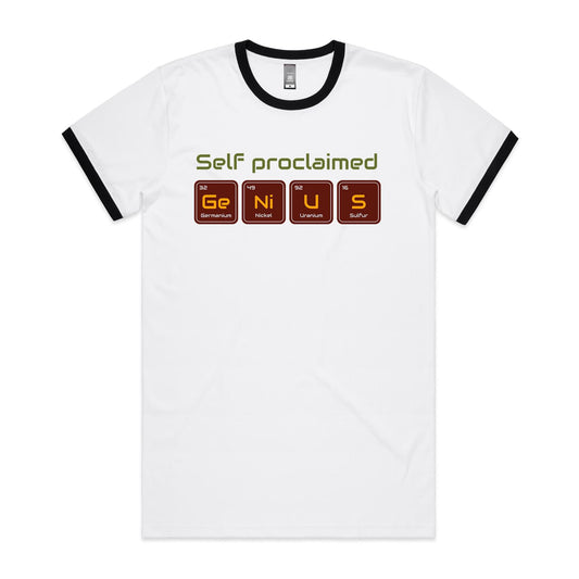 Self Proclaimed Genius, Periodic Table - Staple Ringer Tee