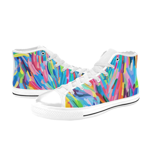 Brushstrokes - Kids High Top Canvas Shoes