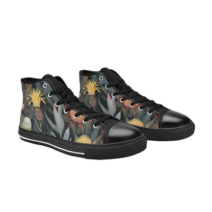 Australian Native Flowers - Women's High Top Canvas Shoes