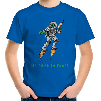 Alien Invasion, We Come In Peace - Kids Youth T-Shirt